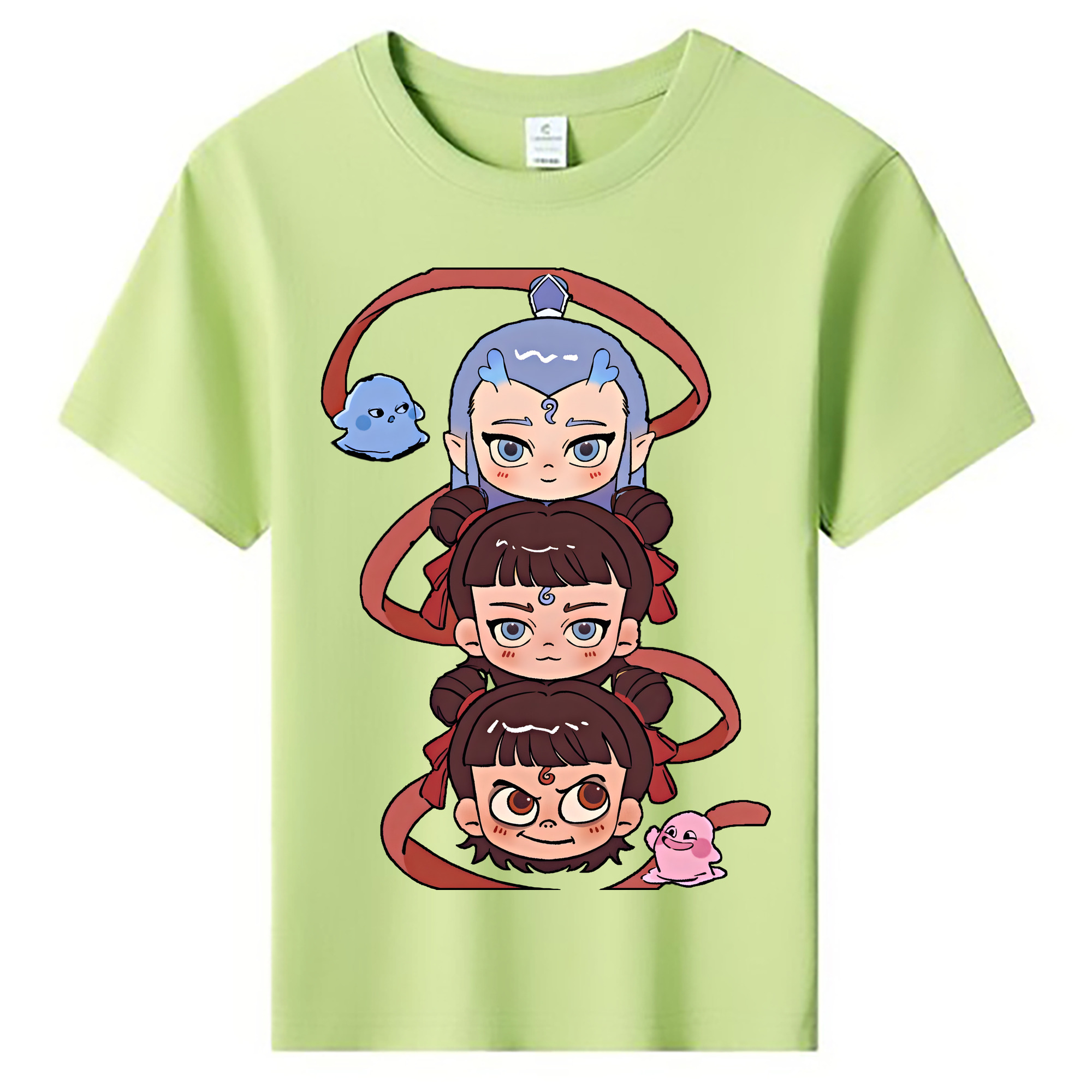 （画像用） Ne Zha 2 ナタ 魔童の大暴れ 綿100％キッズTシャツ（フロントプリント）